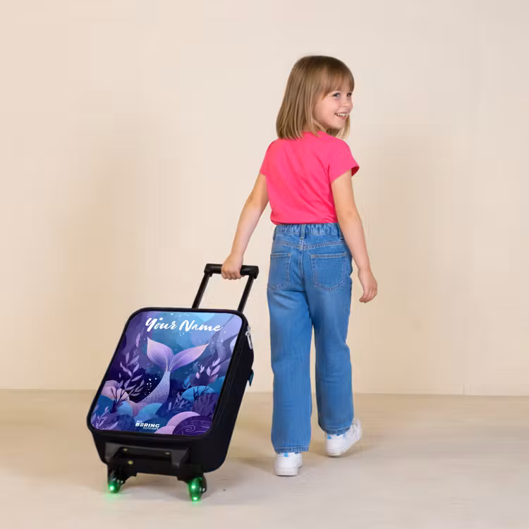 Children's suitcase with name - Mermaid - Underwater - Purple - Blue — 2