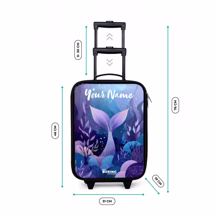 Children's suitcase with name - Mermaid - Underwater - Purple - Blue — 3