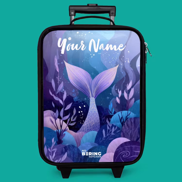 Children's suitcase with name - Mermaid - Underwater - Purple - Blue — 4