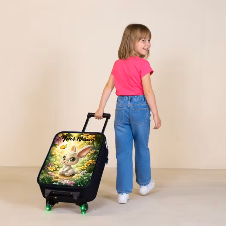 Children's suitcase with name - Rabbit - Sunlight - Fairytale - Butterfly — 2