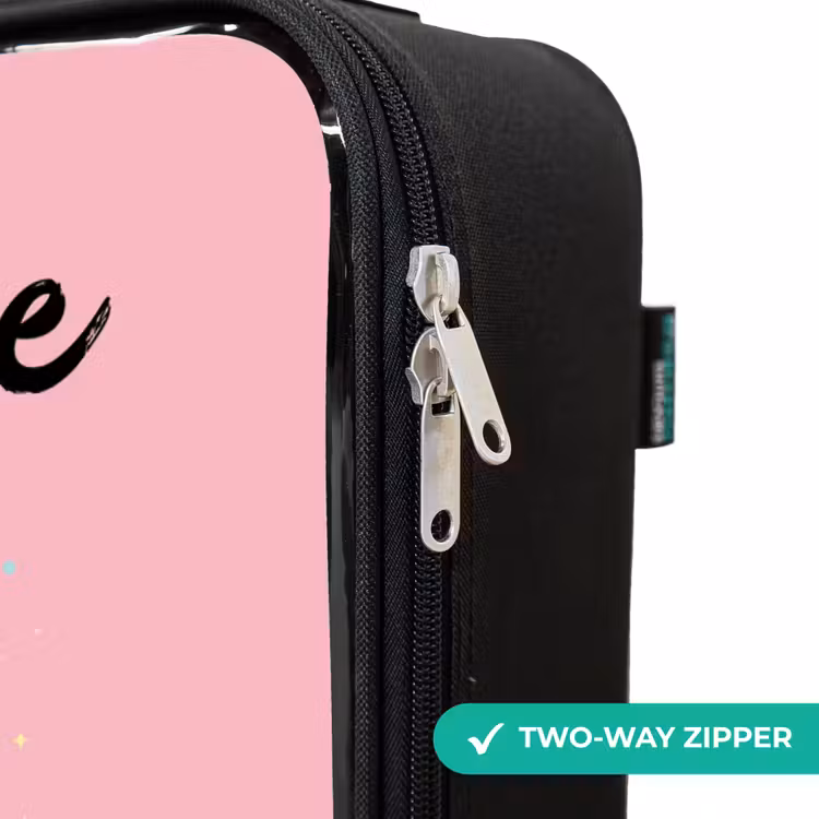 Children's suitcase with name - Unicorn - Flowers - Pink — 6