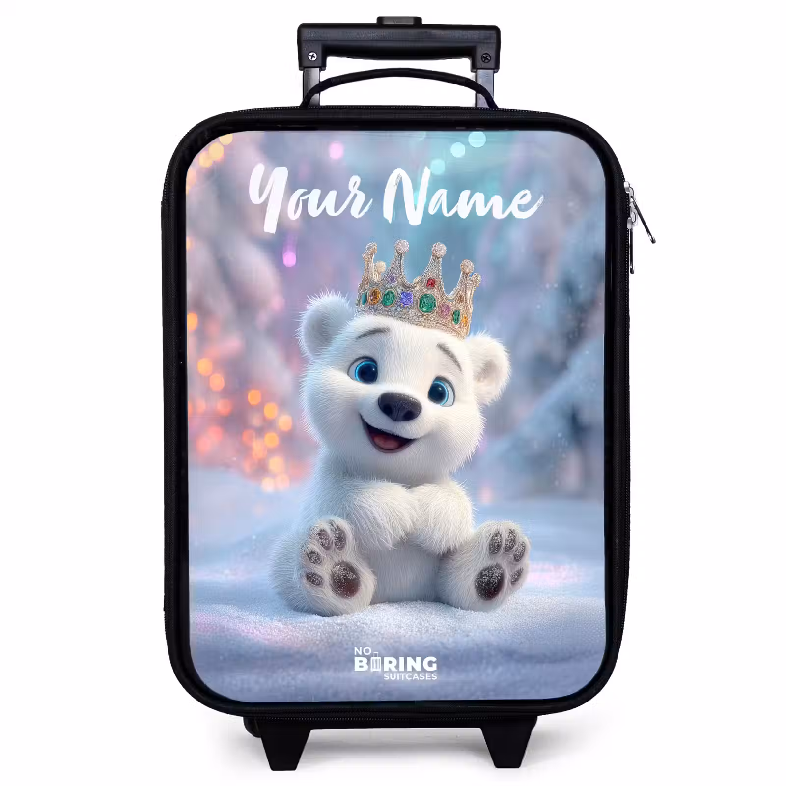 Children's suitcase with name - Polar bear - Crown - Winter — 1