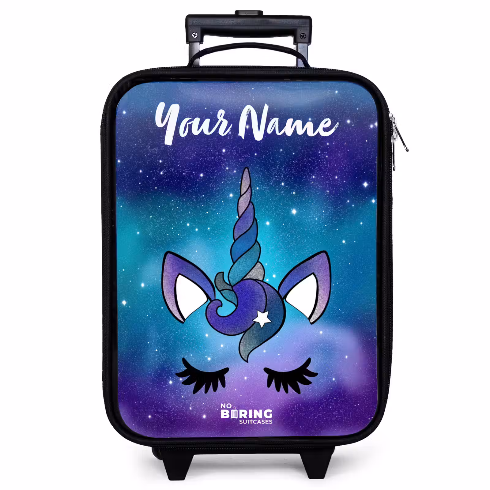Children's suitcase with name - Unicorn - Starry Sky - Blue — 1