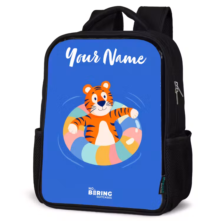 Kids backpack with name - Black - Tiger - Swimming Band - Water — 6