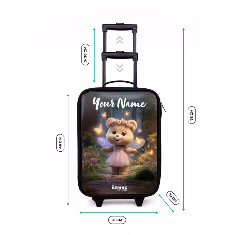 Children's suitcase with name - Bear - Butterflies - Forest - Fairy — 3