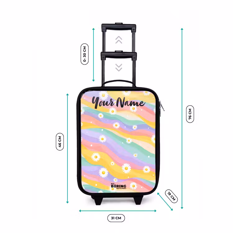 Children's suitcase with name - Daisies - Colorful - Pastel — 3
