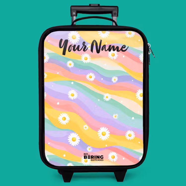 Children's suitcase with name - Daisies - Colorful - Pastel — 4