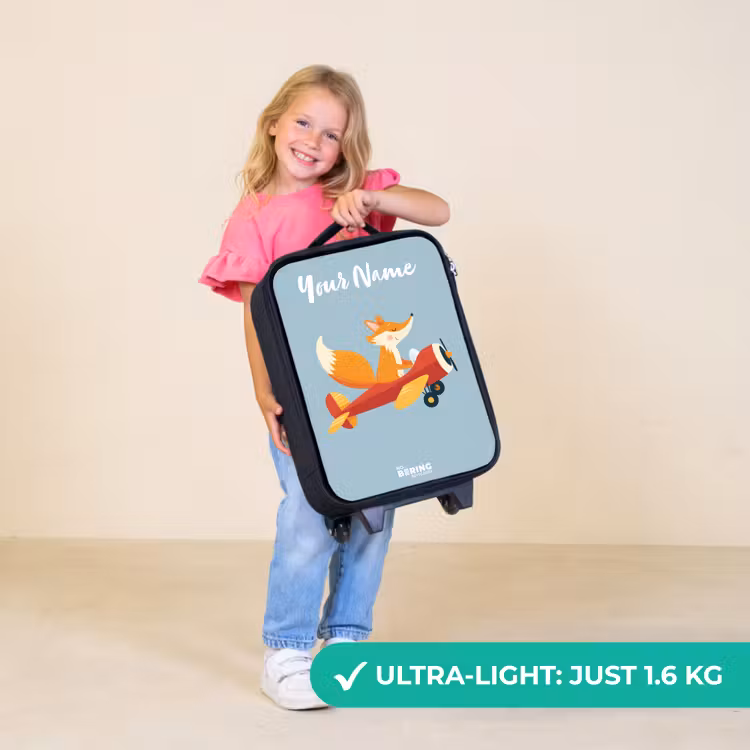 Children's suitcase with name - Fox - Airplane - Flies — 5