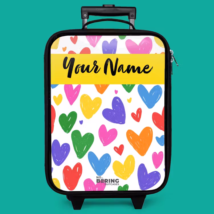 Children's suitcase with name - Hearts - Pattern - Colorful — 4