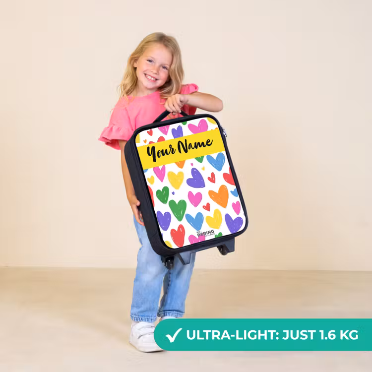 Children's suitcase with name - Hearts - Pattern - Colorful — 5
