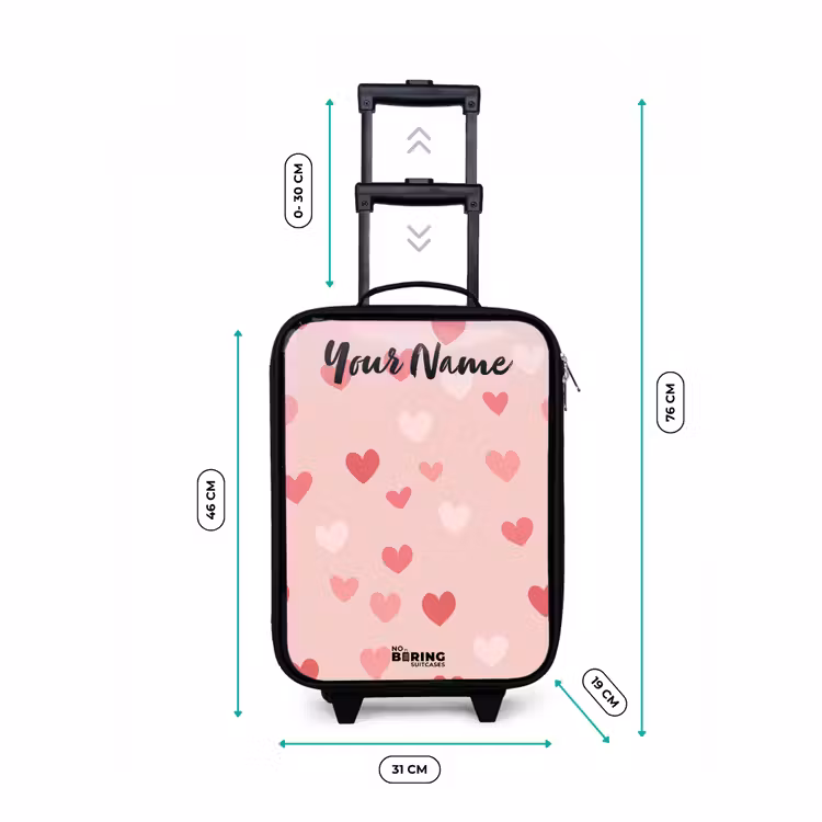 Children's suitcase with name - Hearts - Pattern - Pink — 3