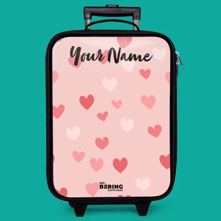 Children's suitcase with name - Hearts - Pattern - Pink — 4