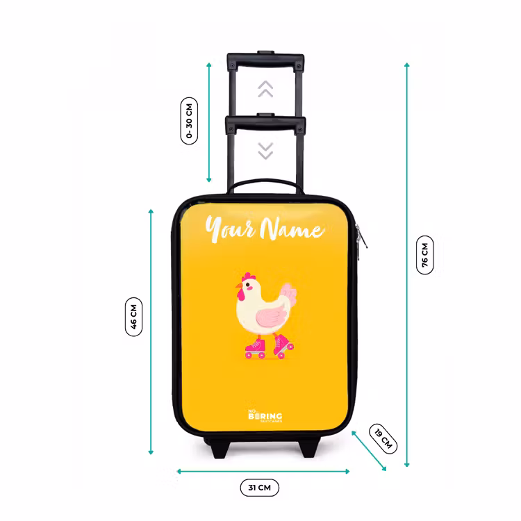 Children's suitcase with name - Kip - Roller skates - Yellow — 3