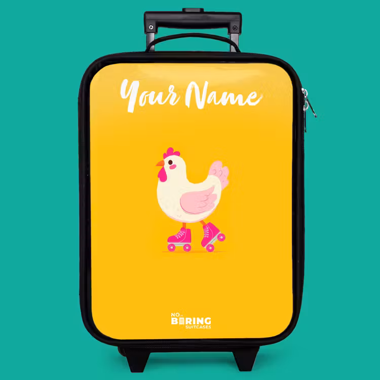 Children's suitcase with name - Kip - Roller skates - Yellow — 4