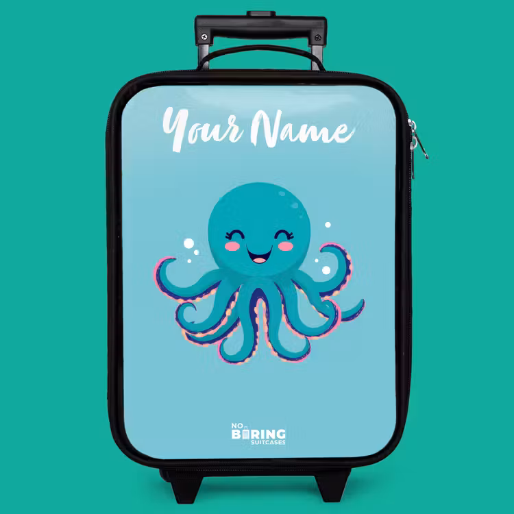Children's suitcase with name - Octopus - Water - Blue — 4