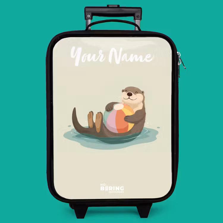 Children's suitcase with name - Otter - Beach Ball - Water — 4
