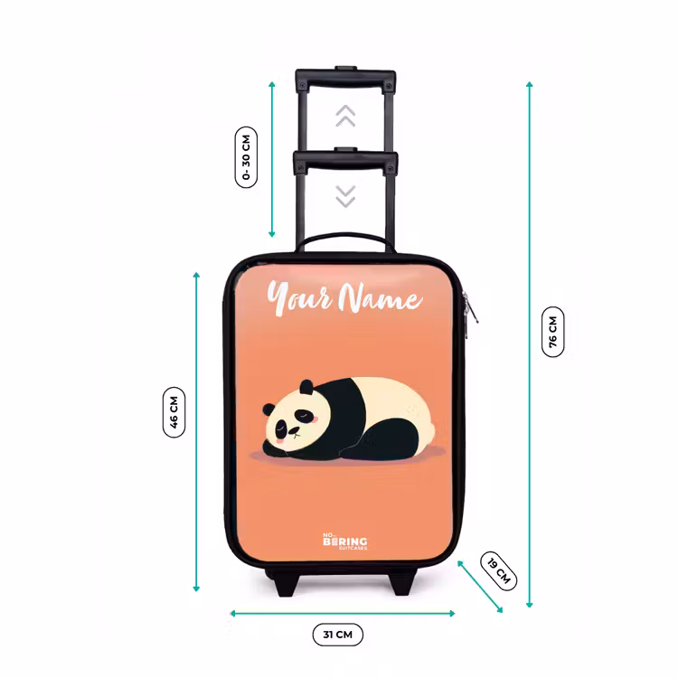 Children's suitcase with name - Panda - Sleeping - Orange — 3
