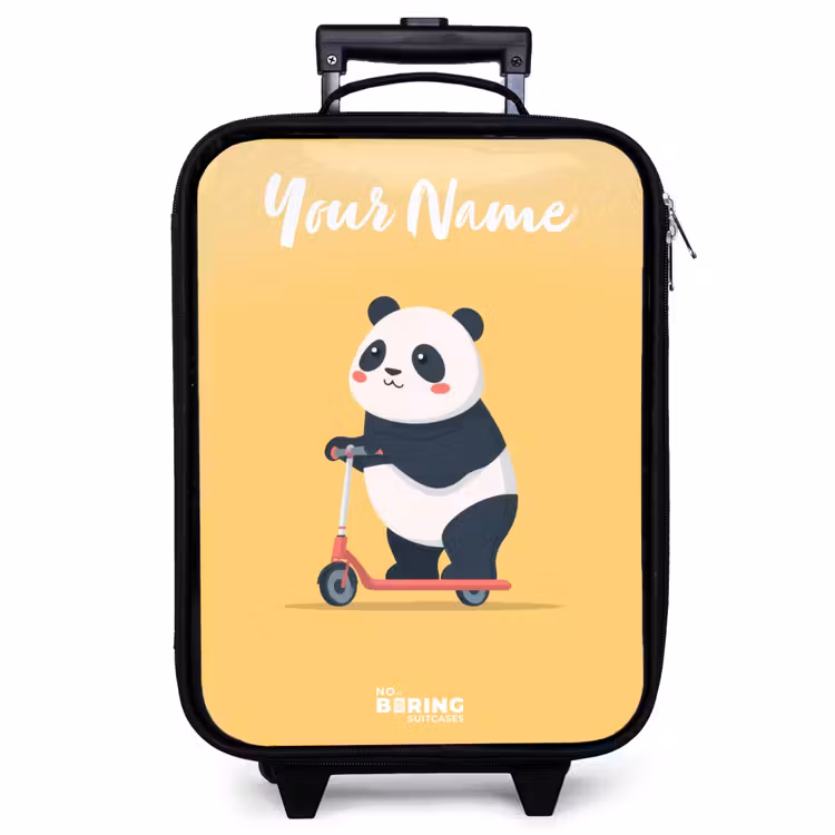 Children's suitcase with name - Panda - Step - Yellow — 1