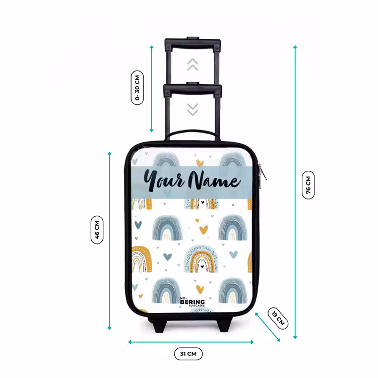 Children's suitcase with name - Pattern - Rainbow - Hearts — 3