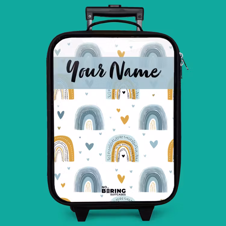 Children's suitcase with name - Pattern - Rainbow - Hearts — 4