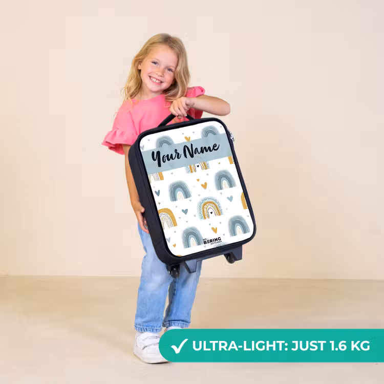 Children's suitcase with name - Pattern - Rainbow - Hearts — 5