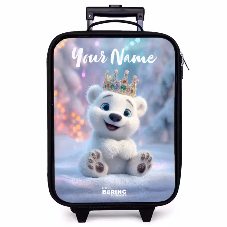 Children's suitcase with name - Polar bear - Crown - Winter — 1