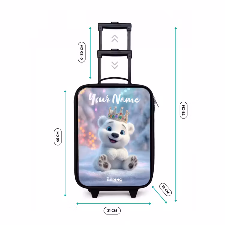 Children's suitcase with name - Polar bear - Crown - Winter — 3