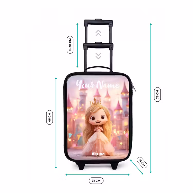 Children's suitcase with name - Princess - Pink - Castle — 3