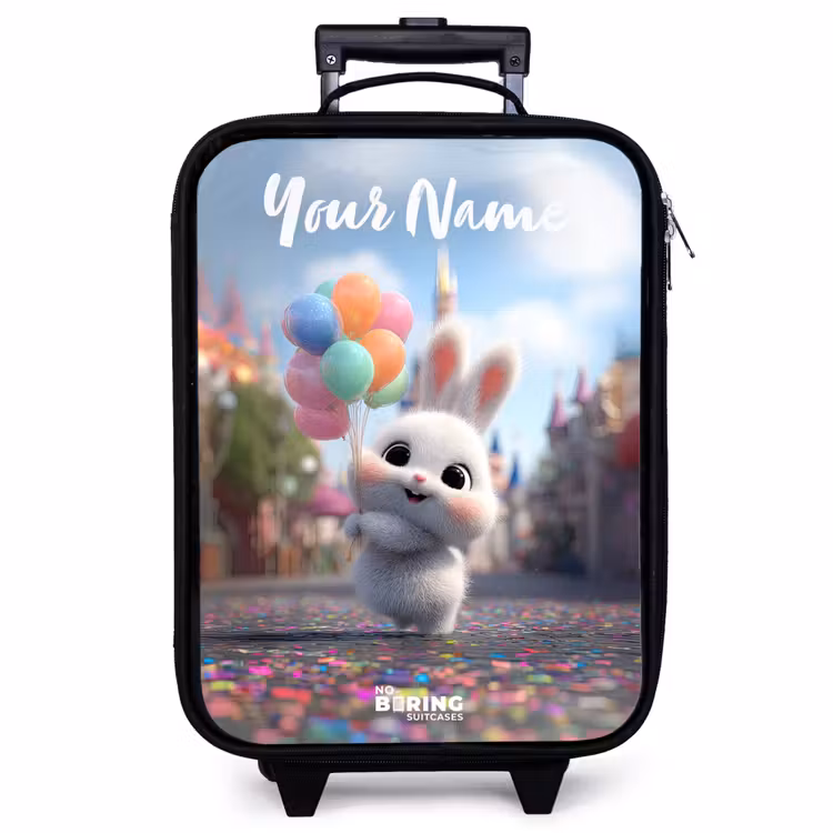Children's suitcase with name - rabbit - Balloons — 1