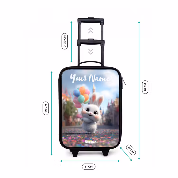 Children's suitcase with name - rabbit - Balloons — 3