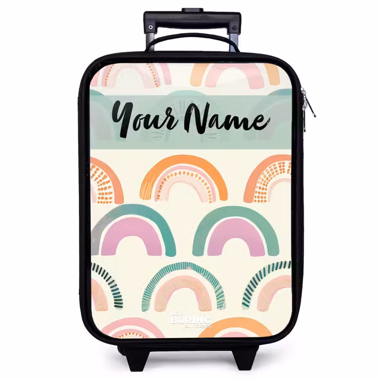 Children's suitcase with name - Rainbow - Pastel - Pattern — 1