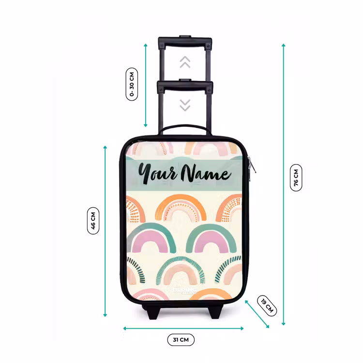 Children's suitcase with name - Rainbow - Pastel - Pattern — 3