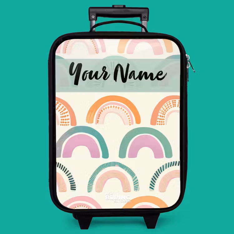 Children's suitcase with name - Rainbow - Pastel - Pattern — 4
