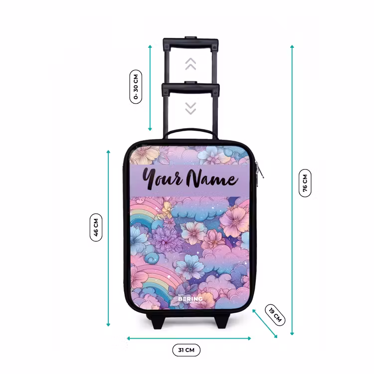 Children's suitcase with name - Rainbows - Flowers - Colorful — 3