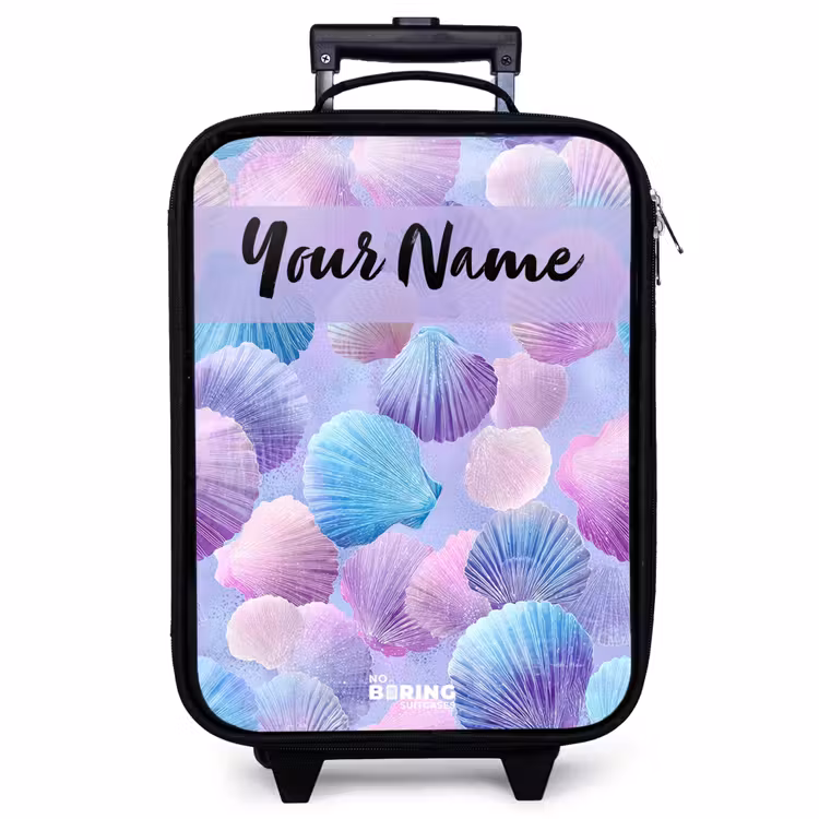 Children's suitcase with name - Shells - Purple - Blue - Pattern — 1