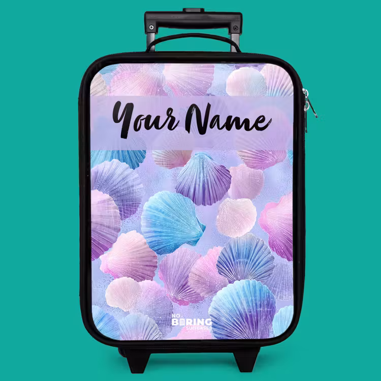 Children's suitcase with name - Shells - Purple - Blue - Pattern — 4