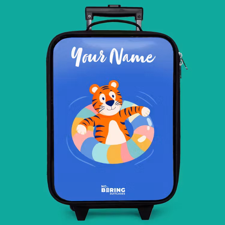 Children's suitcase with name - Tiger - Swimming Band - Water — 4