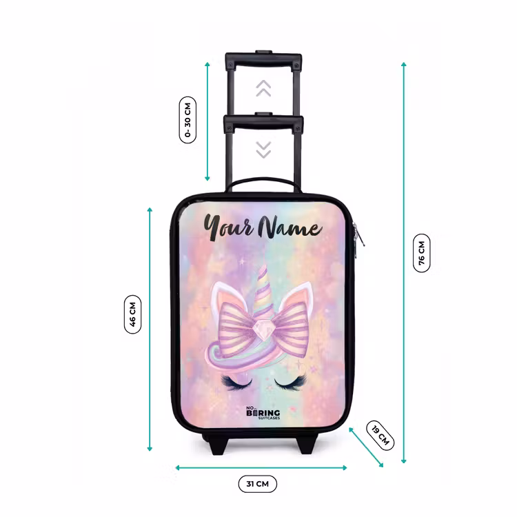 Children's suitcase with name - Unicorn - Glitter - Rainbow - Pastel — 3