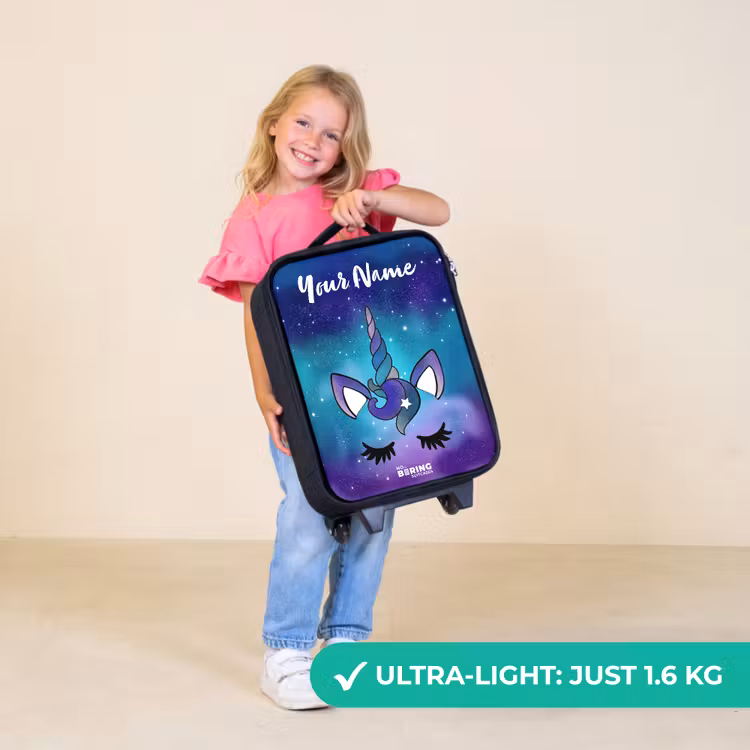 Children's suitcase with name - Unicorn - Starry Sky - Blue — 5