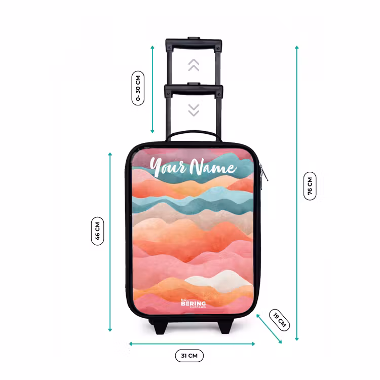 Children's suitcase with name - Waves - Colorful - Abstract — 3