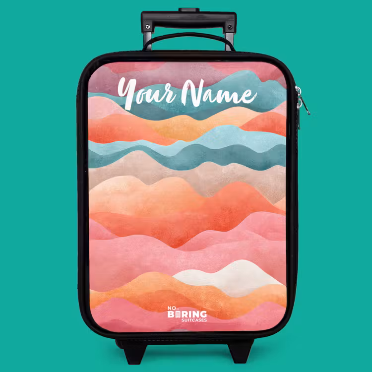 Children's suitcase with name - Waves - Colorful - Abstract — 4