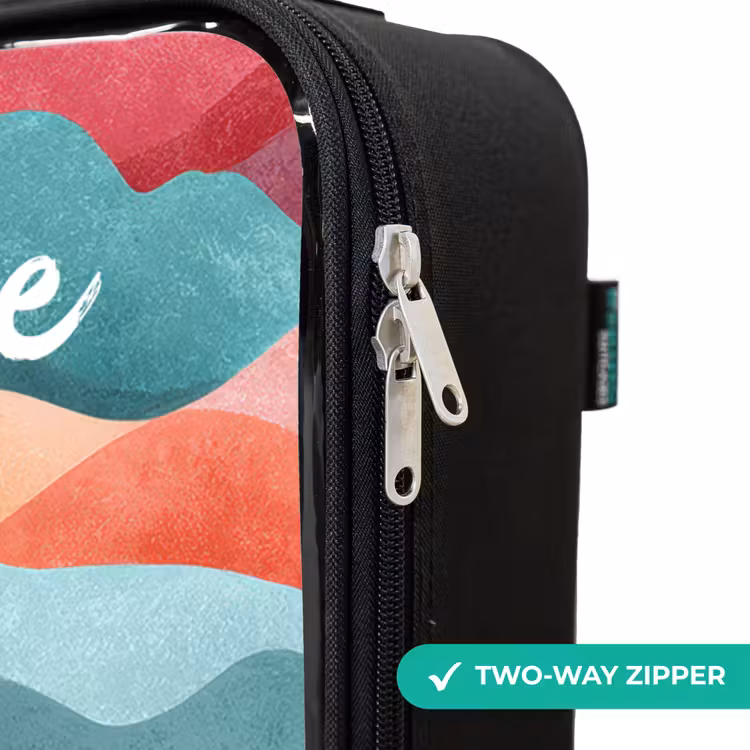 Children's suitcase with name - Waves - Colorful - Abstract — 6