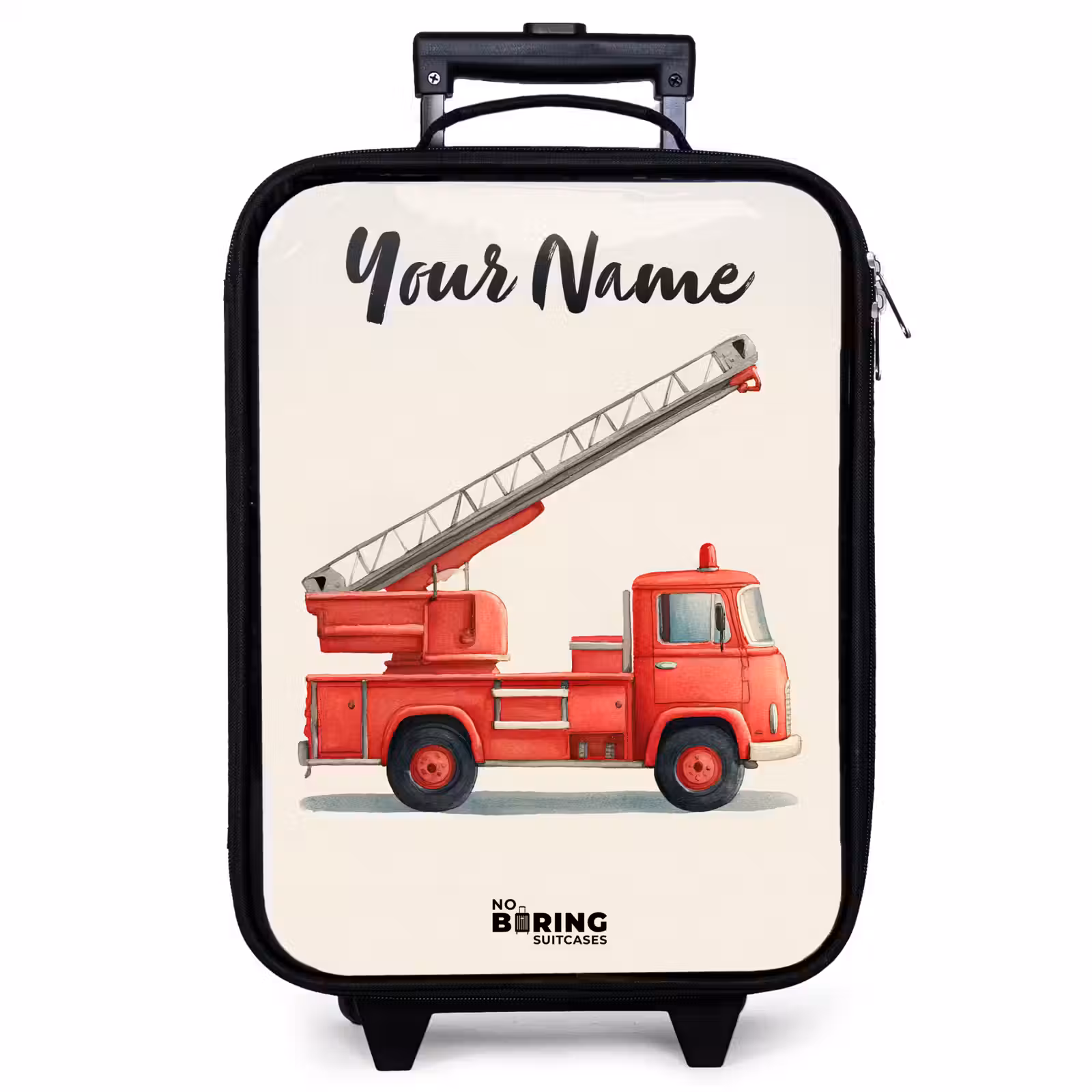 Children's suitcase with name - Fire truck - Signed - Red — 1
