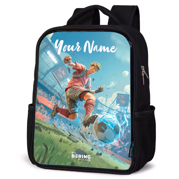 Kids backpack with name - Black - Stadium - Footballer - Ball - Electric — 6