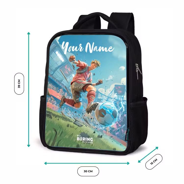 Kids backpack with name - Black - Stadium - Footballer - Ball - Electric — 8