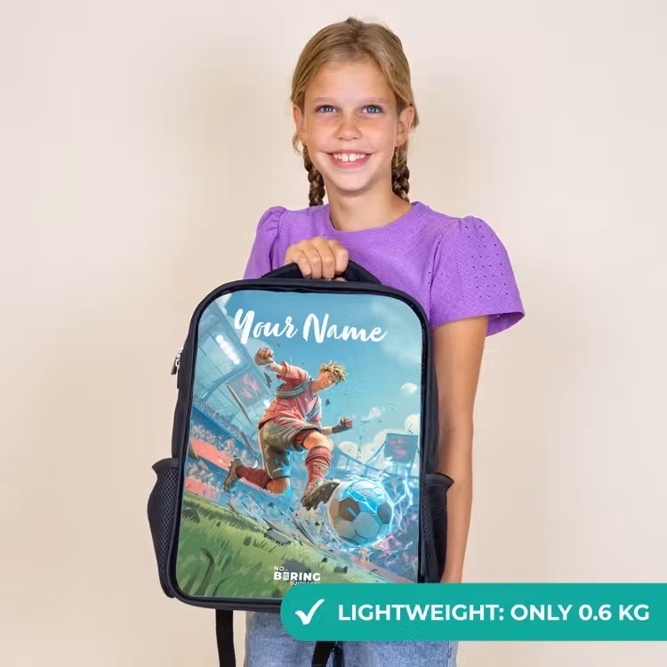 Kids backpack with name - Black - Stadium - Footballer - Ball - Electric — 9