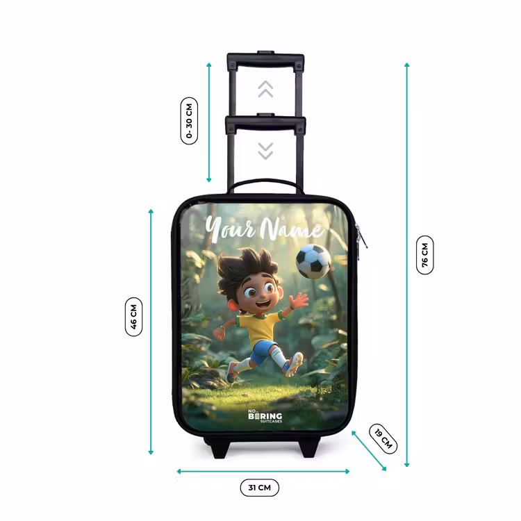 Children's suitcase with name - Boy - Football - Forest - Trees — 3