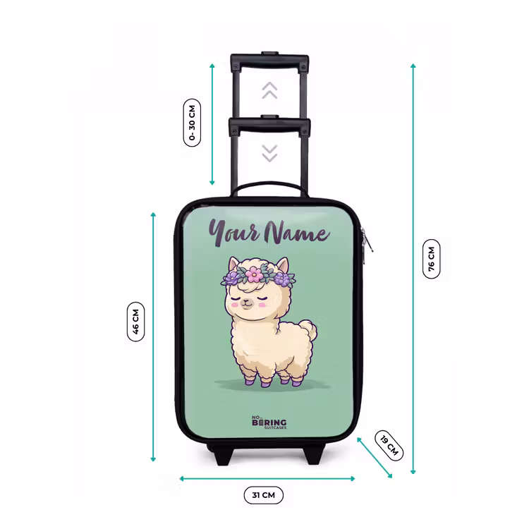 Children's suitcase with name - Kawai - Alpaca - Green — 3