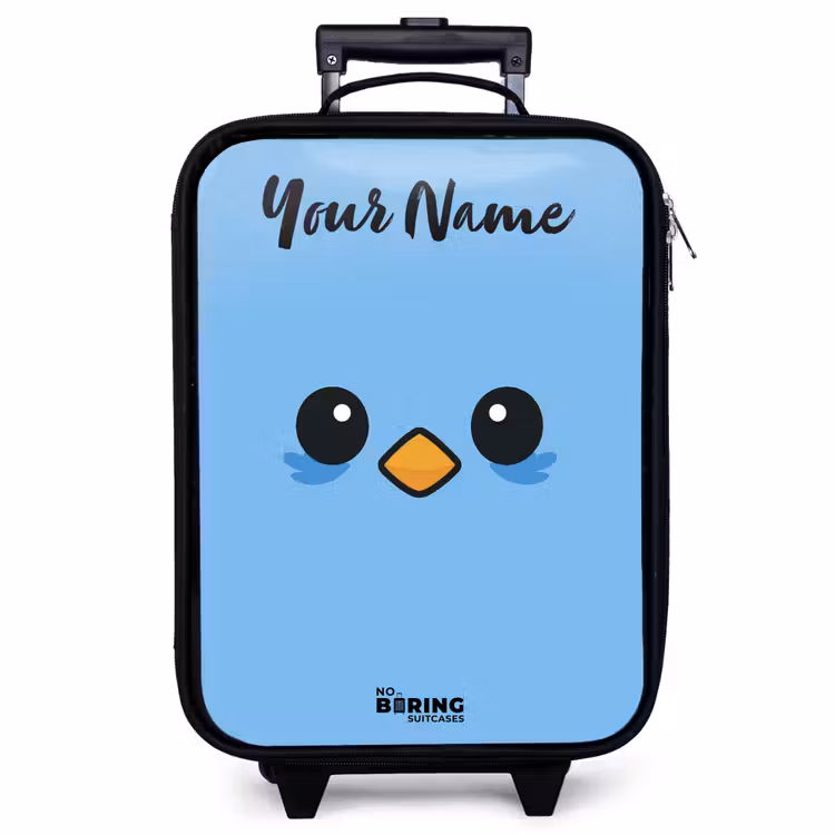 Children's suitcase with name - Kawai - Bird - Blue — 1