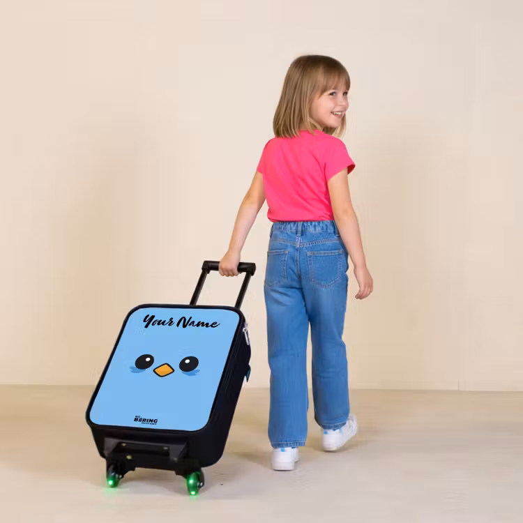 Children's suitcase with name - Kawai - Bird - Blue — 2